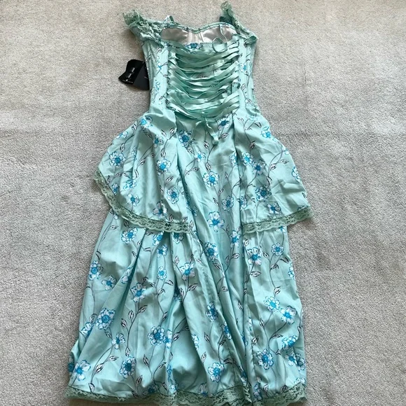 CORSET STORY NWT Tropical Mesh Panel Corset Dress Romantic Feminine Victorian - Picture 4 of 16